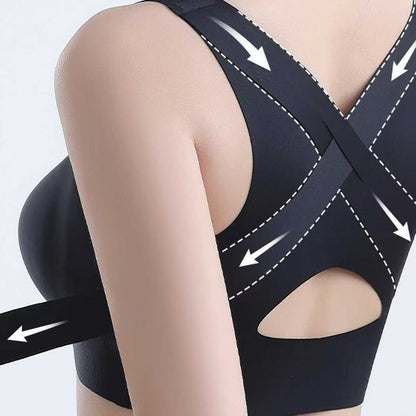 Women's Front Closure Seamless Back Support Posture Bra