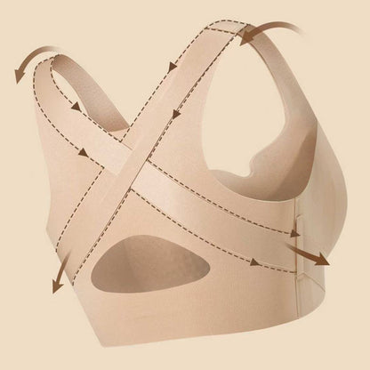 Women's Front Closure Seamless Back Support Posture Bra