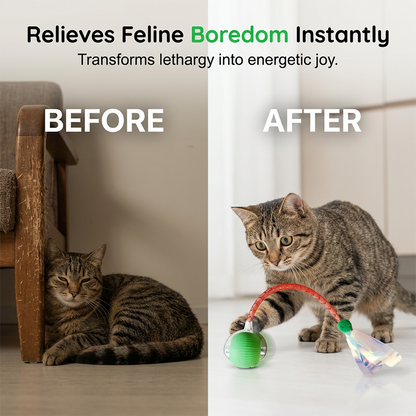 Smart Interactive Electric Cat Toy Ball With Simulated Tail For Indoor Cats