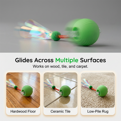 Smart Interactive Electric Cat Toy Ball With Simulated Tail For Indoor Cats