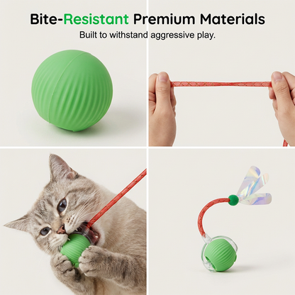 Smart Interactive Electric Cat Toy Ball With Simulated Tail For Indoor Cats