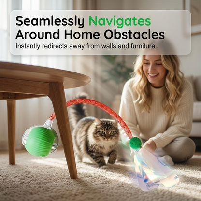 Smart Interactive Electric Cat Toy Ball With Simulated Tail For Indoor Cats
