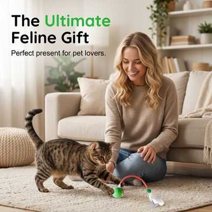 Smart Interactive Electric Cat Toy Ball With Simulated Tail For Indoor Cats