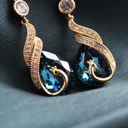 🦚 50% OFF NOW!✨ Phoenix Peacock Earrings – AAA CZ Gems & Lightweight Design – Elegant Gold Plated Statement Jewelry 💎