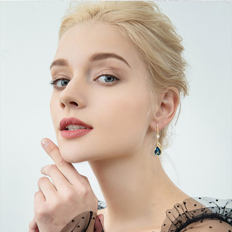 🦚 50% OFF NOW!✨ Phoenix Peacock Earrings – AAA CZ Gems & Lightweight Design – Elegant Gold Plated Statement Jewelry 💎