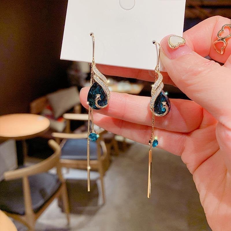 🦚 50% OFF NOW!✨ Phoenix Peacock Earrings – AAA CZ Gems & Lightweight Design – Elegant Gold Plated Statement Jewelry 💎
