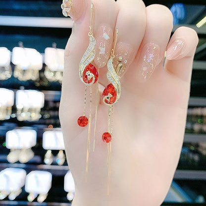 🦚 50% OFF NOW!✨ Phoenix Peacock Earrings – AAA CZ Gems & Lightweight Design – Elegant Gold Plated Statement Jewelry 💎
