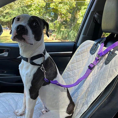 2-in-1 Dog Car Seat Belt And Outdoor Walking Leash For Pet Safety