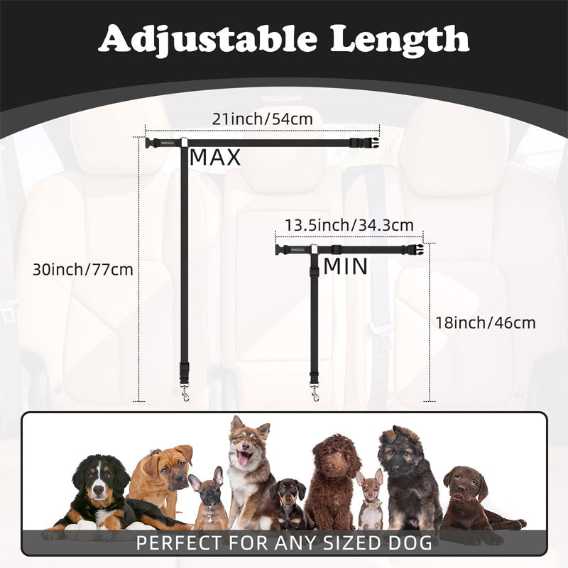 2-in-1 Dog Car Seat Belt And Outdoor Walking Leash For Pet Safety