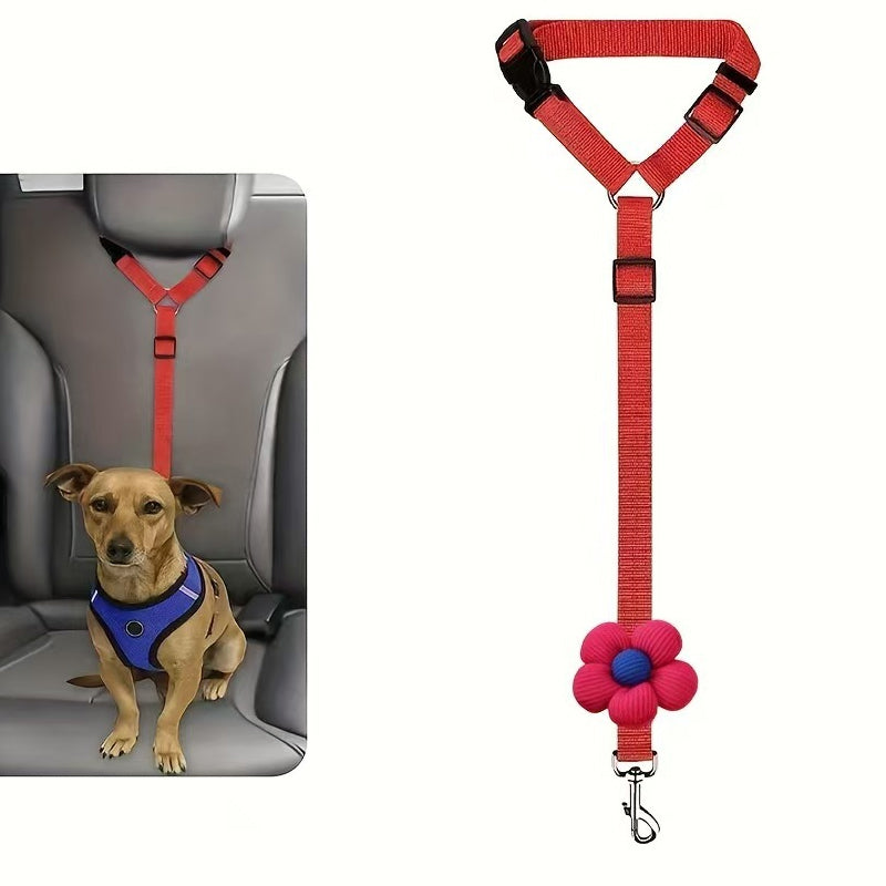 2-in-1 Dog Car Seat Belt And Outdoor Walking Leash For Pet Safety