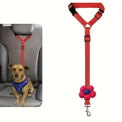 2-in-1 Dog Car Seat Belt And Outdoor Walking Leash For Pet Safety