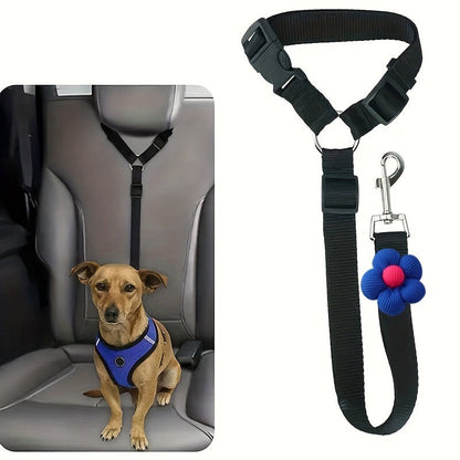 2-in-1 Dog Car Seat Belt And Outdoor Walking Leash For Pet Safety