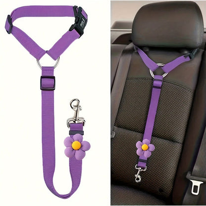 2-in-1 Dog Car Seat Belt And Outdoor Walking Leash For Pet Safety