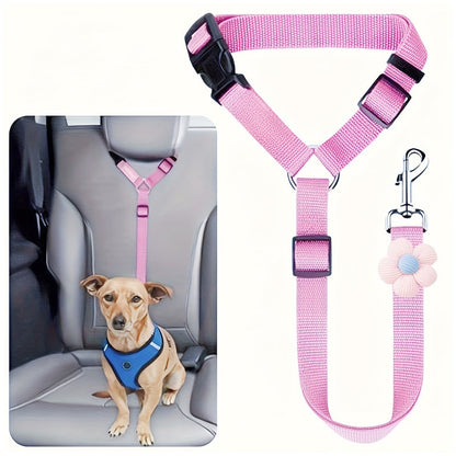 2-in-1 Dog Car Seat Belt And Outdoor Walking Leash For Pet Safety