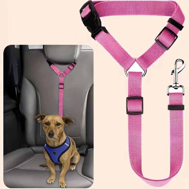 2-in-1 Dog Car Seat Belt And Outdoor Walking Leash For Pet Safety