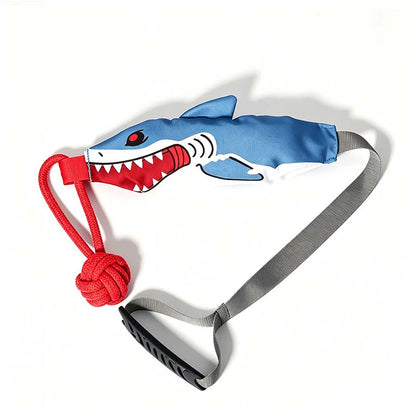 Interactive Squeaky Shark Tug Toy Rope Knot Chew Toy For Dogs Playtime