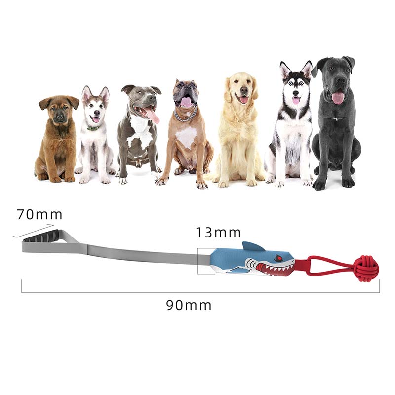 Interactive Squeaky Shark Tug Toy Rope Knot Chew Toy For Dogs Playtime
