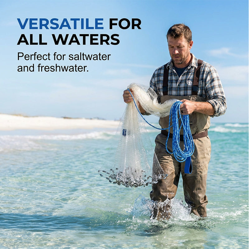 🎣 ZEITLICH BEGRENZT 50 % RABATT! ✨ Einfach-Wurf-Wurfnetz – Hochleistungsnetz, schnell sinkend, vielseitig 🌊