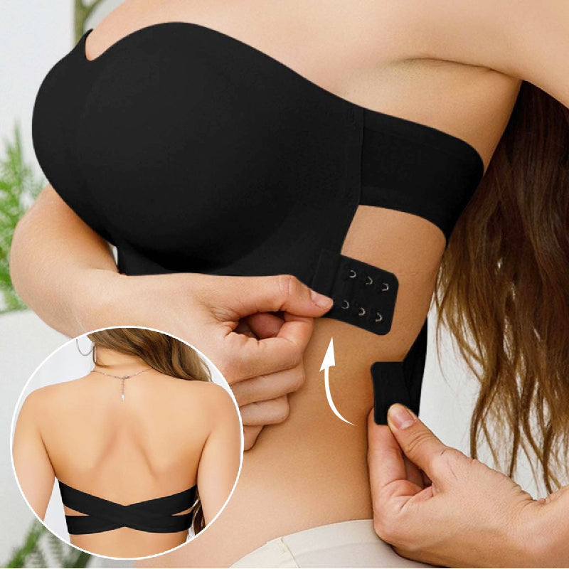 🌊 Strapless Wireless Bra, Side Closure Design, Removable Pads, Soft Breathable Nylon, 💫 No-Slip Grip All-Day Comfort. 49% OFF Today!
