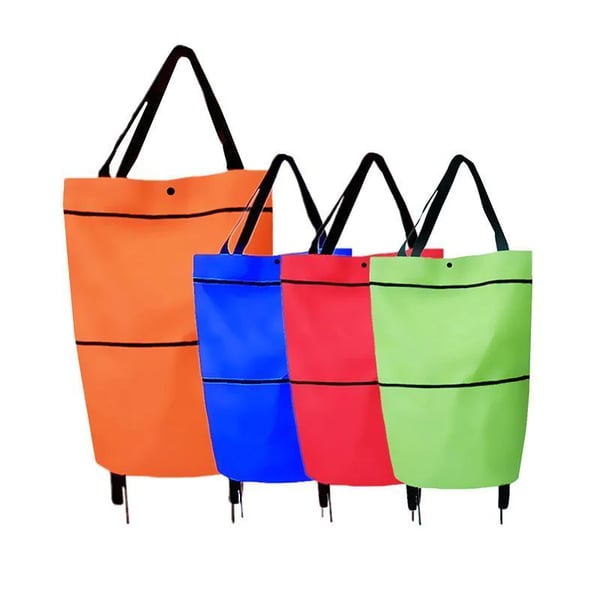 🛍️ Online einkaufen & sparen ✨🛢️2-in-1 faltbarer Einkaufswagen – tragbarer Roll-Einkaufstrolley