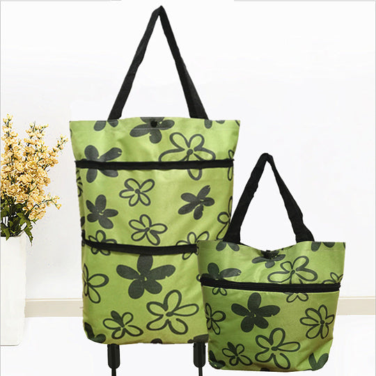 🛍️ Online einkaufen & sparen ✨🛢️2-in-1 faltbarer Einkaufswagen – tragbarer Roll-Einkaufstrolley