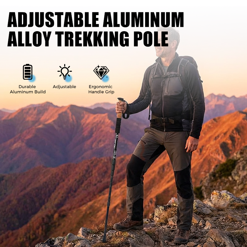 ⚡LAST DAY 40% OFF – Adjustable Hiking Pole | 6160 Aluminum Alloy, Shock-Absorbing, Ergonomic Handle, Collapsible & Portable 🏔️ Perfect for Uphill & Downhill 🥾 🥾