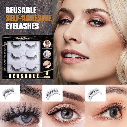 🔥Buy 3 Get 2 Free👀Reusable Self-Adhesive False Eyelashes – No Glue Needed