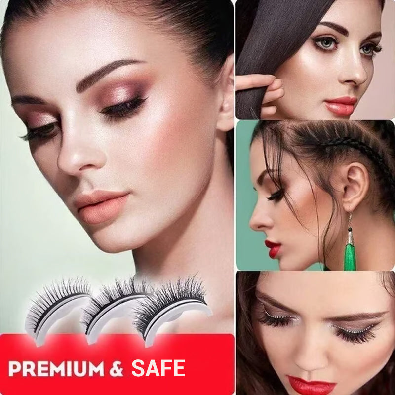 🔥Buy 3 Get 2 Free👀Reusable Self-Adhesive False Eyelashes – No Glue Needed