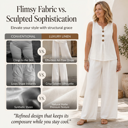 💸 Sparen Sie heute mehr – Extra-Rabatt⚡Damen Ärmelloses Button-Up Oberteil & Loose Hose Zweiteiler Set
