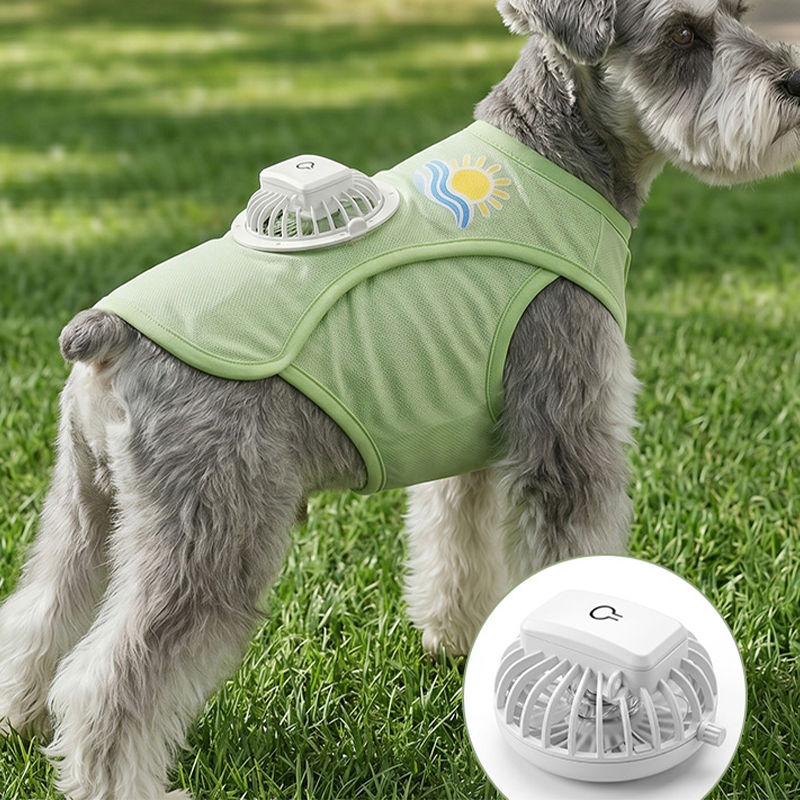 Integrated Mini Fan Dog Harness Keep Small Medium Pets Cool For Summer Outdoor Walking