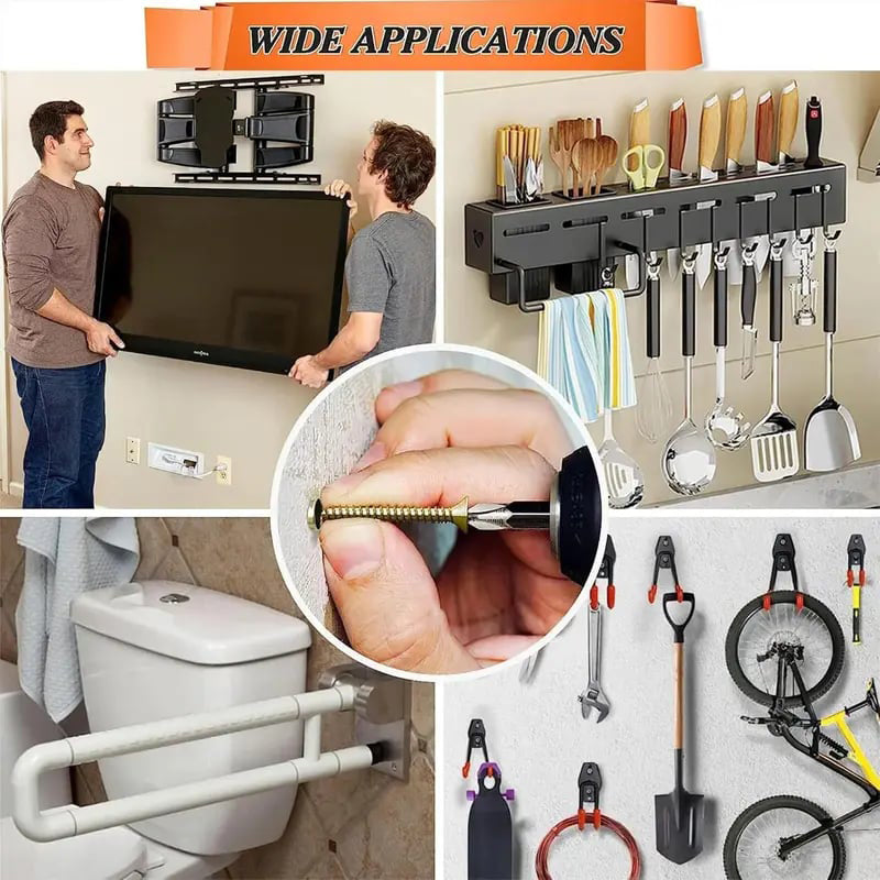 🛠️🔩 Kit de Anclajes Autoperforantes para Paneles de Yeso con Tornillos 🪨 Accesorios de Fijación de Pared de Fácil Instalación