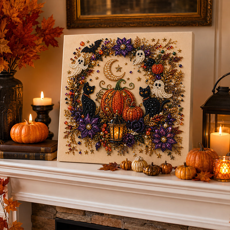 ⚡50K+ SOLD!🎃🧘Relaxing & Beginner-Friendly 🎨💎Halloween Ghost Pearl Art DIY Kit