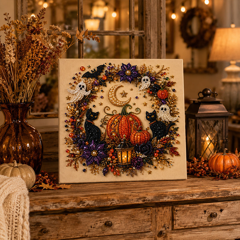 ⚡50K+ SOLD!🎃🧘Relaxing & Beginner-Friendly 🎨💎Halloween Ghost Pearl Art DIY Kit