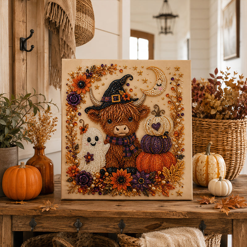 ⚡50K+ SOLD!🎃🧘Relaxing & Beginner-Friendly 🎨💎Halloween Ghost Pearl Art DIY Kit