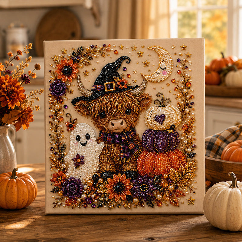 ⚡50K+ SOLD!🎃🧘Relaxing & Beginner-Friendly 🎨💎Halloween Ghost Pearl Art DIY Kit