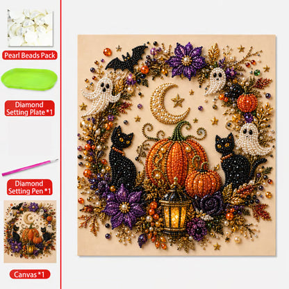 ⚡50K+ SOLD!🎃🧘Relaxing & Beginner-Friendly 🎨💎Halloween Ghost Pearl Art DIY Kit