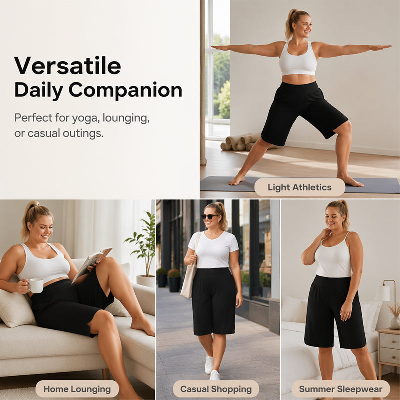 🔥 Preise, die Sie lieben werden 💰 🌸 Damen-Knieshorts mit weitem Bein für sommerlichen Komfort