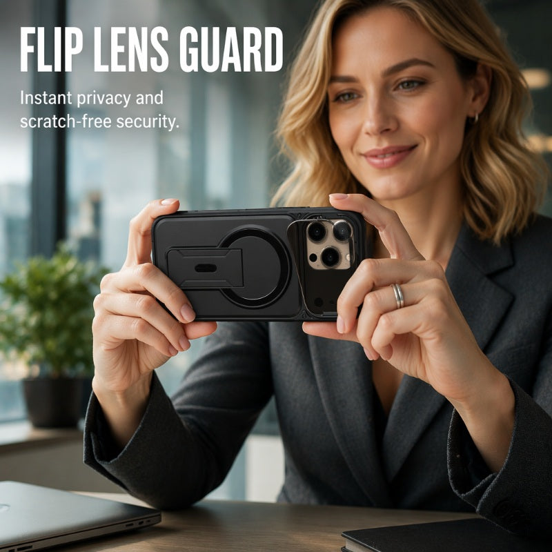 🔥 Hot Picks, Hot Prices 🛍️Magnetic Phone Case with Flip Lens Cover & Kickstand