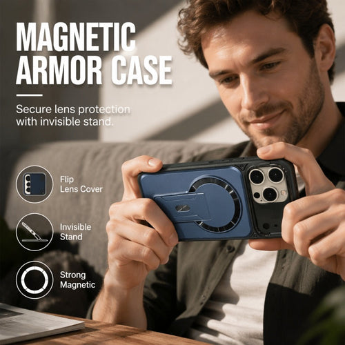 🎁Novedades de 2026 ¡50 % DE DESCUENTO!💥Funda magnética para teléfono con tapa de lente y soporte invisible