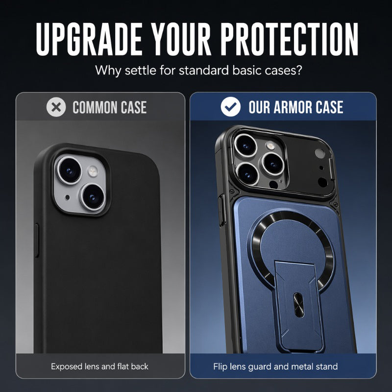 🔥 Hot Picks, Hot Prices 🛍️Magnetic Phone Case with Flip Lens Cover & Kickstand