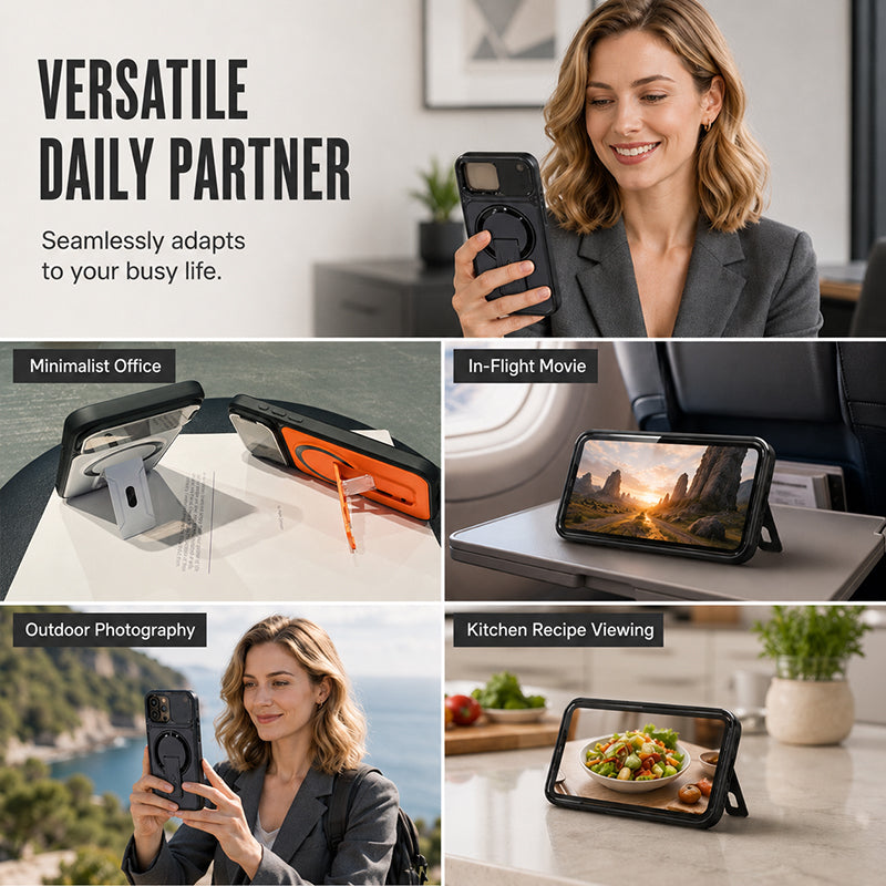 🔥 Hot Picks, Hot Prices 🛍️Magnetic Phone Case with Flip Lens Cover & Kickstand