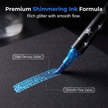 ✨ Time‑Limited Offer ⚡Dual-Tip Glitter Markers Set – 24/48/72/96 Colors Shimmering Art Pens with Fine & Brush Tips, Quick-Drying Water-Based Ink