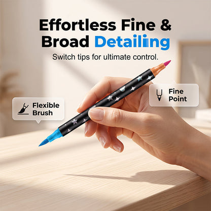 ✨ Time‑Limited Offer ⚡Dual-Tip Glitter Markers Set – 24/48/72/96 Colors Shimmering Art Pens with Fine & Brush Tips, Quick-Drying Water-Based Ink