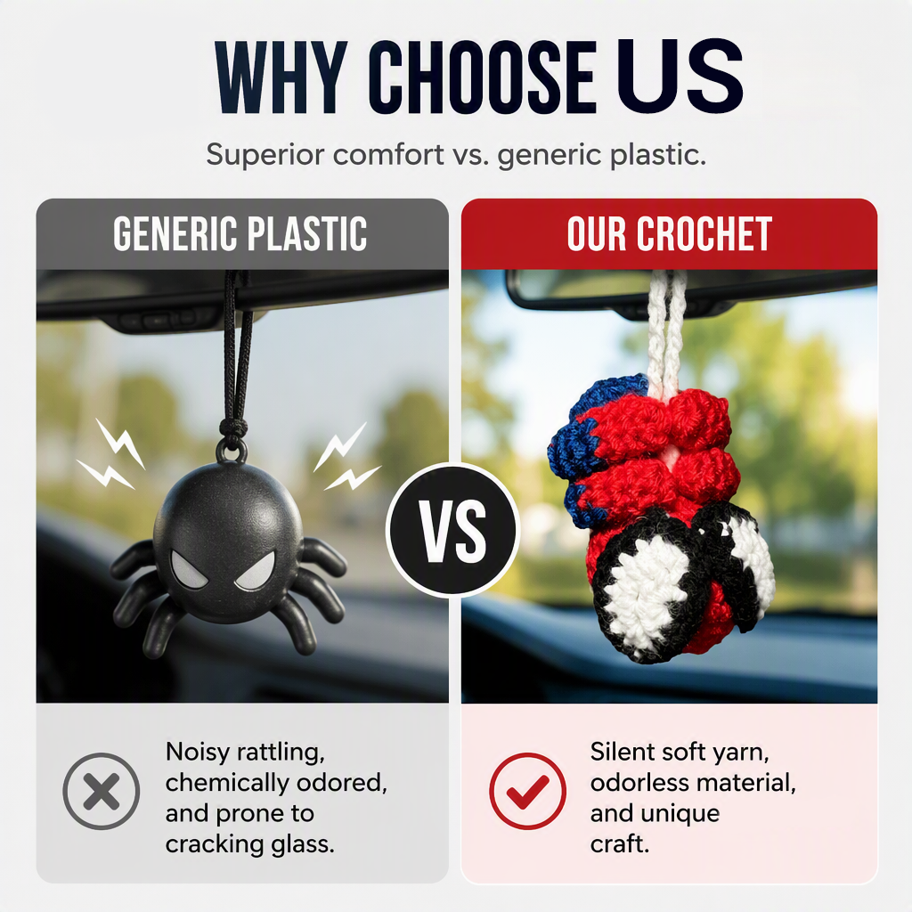 🏆 Last Day Deal 🔥Crochet Spider Car Hanger Ornament