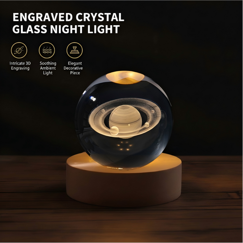 🛒 Mega Bargain 💥Engraved Crystal Glass Ball Night Light