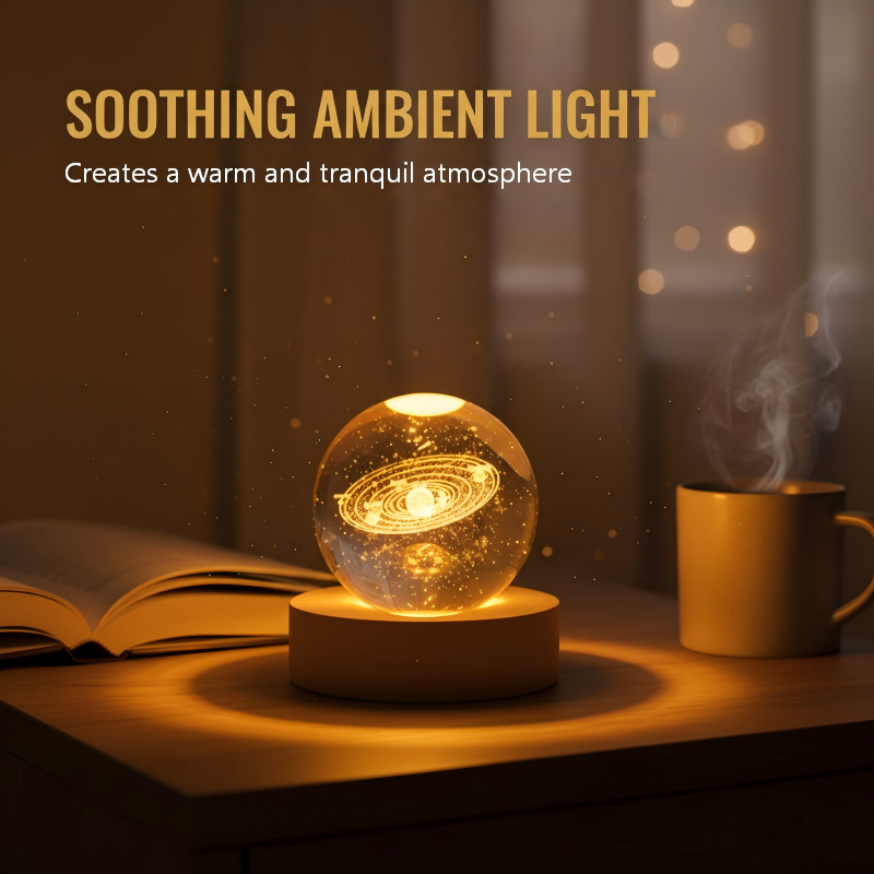 🛒 Mega Bargain 💥Engraved Crystal Glass Ball Night Light