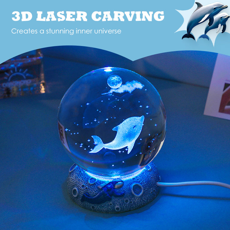 ✨ Time‑Limited Offer⚡Luminous Crystal Ball Night Lamp with Resin Base