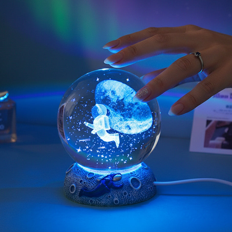 ✨ Time‑Limited Offer⚡Luminous Crystal Ball Night Lamp with Resin Base