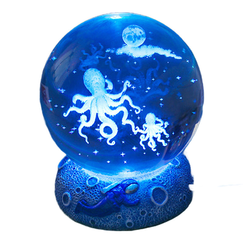✨ Time‑Limited Offer⚡Luminous Crystal Ball Night Lamp with Resin Base