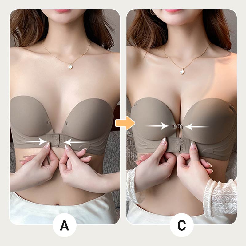 ⏳ Quick Sale 🎯Invisible Strap Front Buckle Push Up Bra